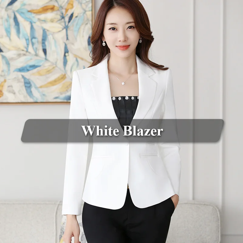White Blazer Lenshin высококачественный Блейзер прямой и гладкий жакет офисный женский стиль пальто деловая официальная одежда яркие цвета тяжелые Топы - Цвет: White Blazer