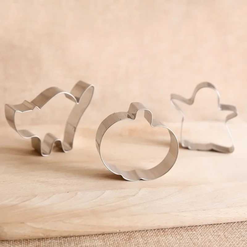 Горячие 3 шт Хэллоуин бисквит плесень кошка Тыква призрак алюминий формы для