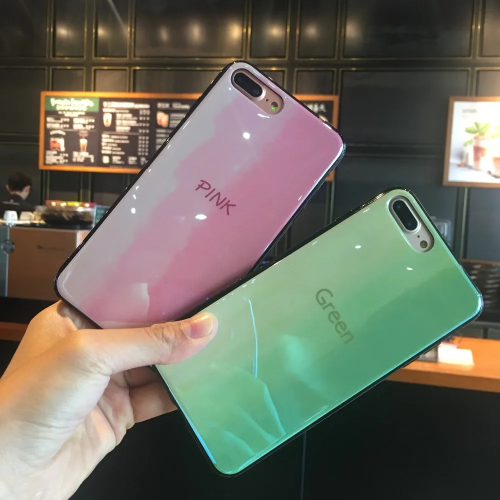 Для Apple iPhone 7 8 Plus X 6s 6 розовый зеленый цвет ТПУ мягкий чехол для телефона Fundas Coque |