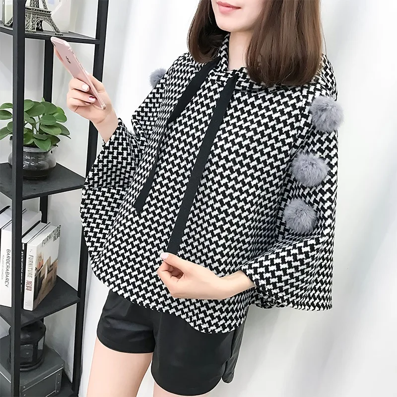 Новинка 2018 г. зимняя женская накидка plover чехол с капюшоном короткое пальто