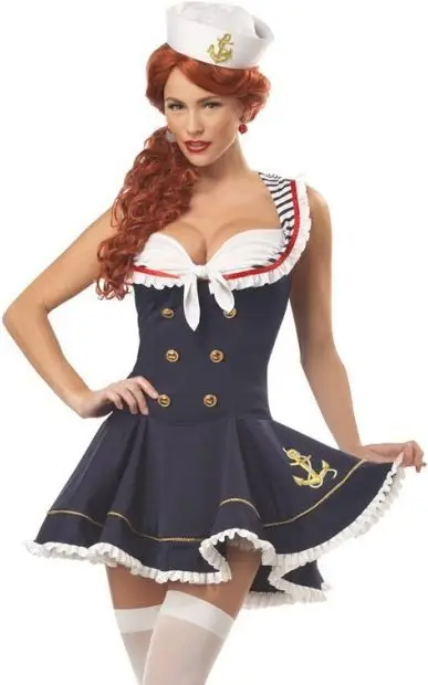 

Sexy Halloween Women's Sailor Costume High Navy Blue Sailor Costumes