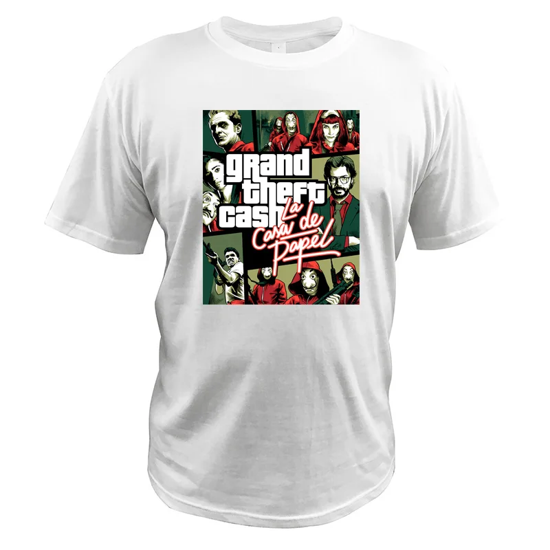House Of paper футболка La Casa De Papel испанский криминальная драма деньги Heist Bella Ciao Grand Theft деньги футболка - Цвет: Белый