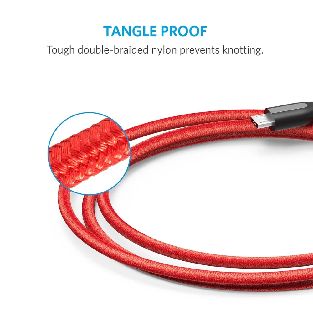 Anker Powerline+ Micro USB Premium Durable Cable [Double Braided Nylon] for Samsung, Nexus, LG, Motorola, Android Smartphones