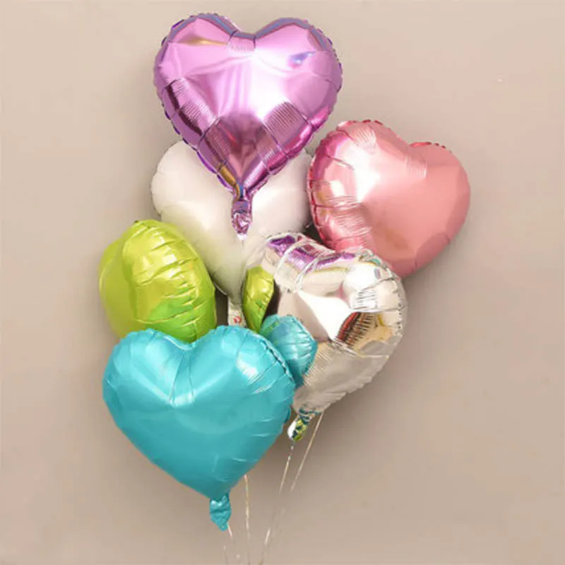 50 шт./лот 18 дюймов формой сердца Воздушные шары надувные шарики с фольгой Love