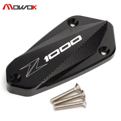 Front Black Для Kawasaki Z1000 2010- Лидер продаж мотоцикла CNC Алюминий сзади и спереди Тормозная жидкость резервуар Кепки крышка цилиндра - Цвет: Front Black