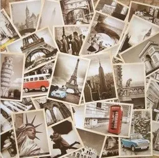 

7packs/lot Students DIY Cards 32Pcs/set NEW Vintage architectural landscape travel card set Postcard set Greeting Card Gift Card
