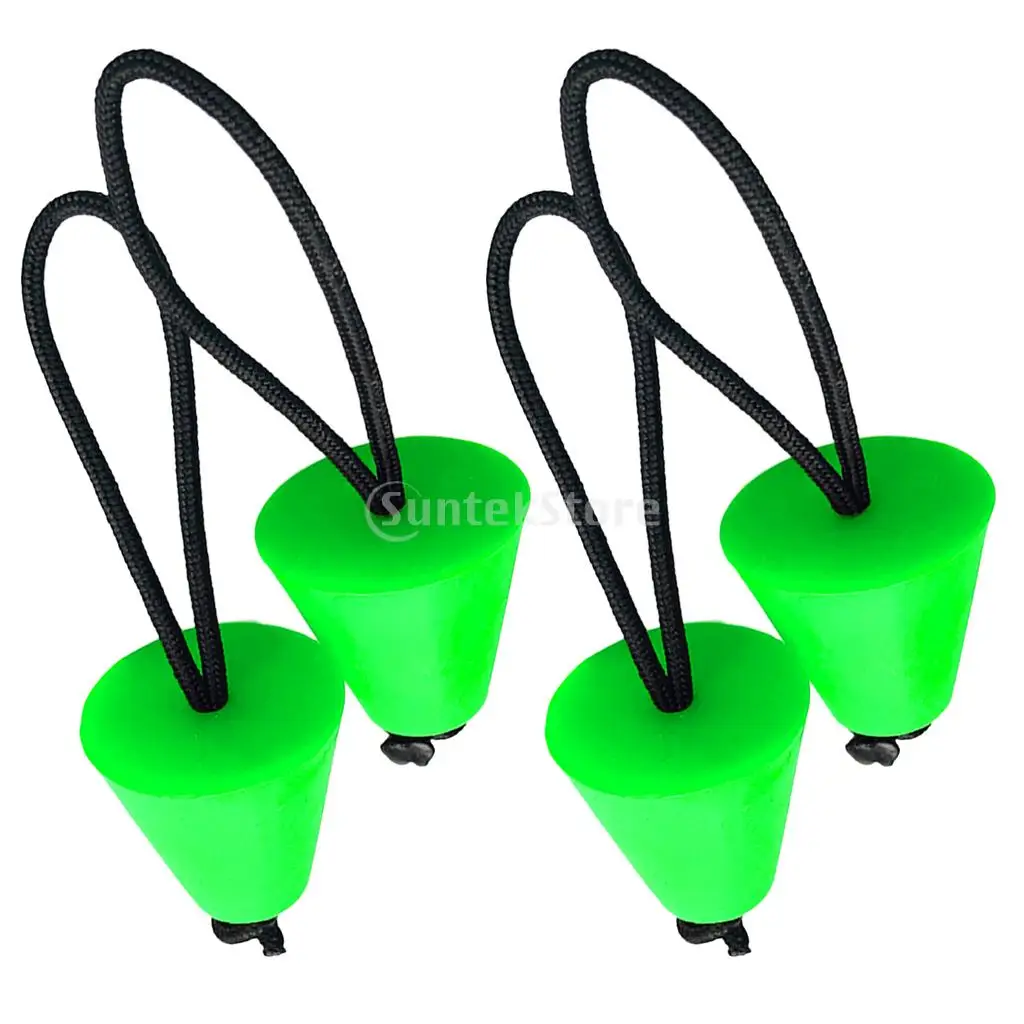 Pack 4 Universal Replacement Green Rubber Ocean Kayak Marine Boat Scupper Plugs Drain Holes Stopper Set | Спорт и развлечения