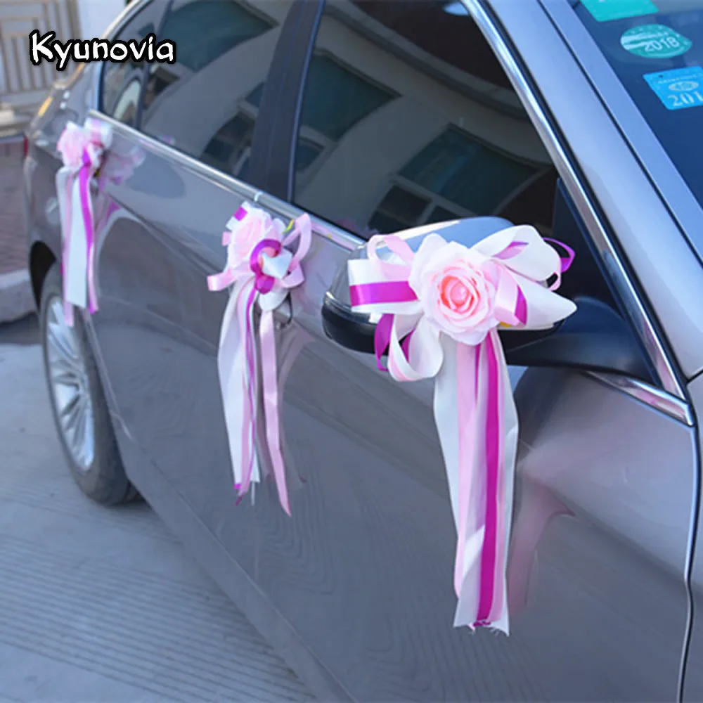 Свадебное украшение для автомобиля Kyunovia цветочные дверные ручки и Украшение
