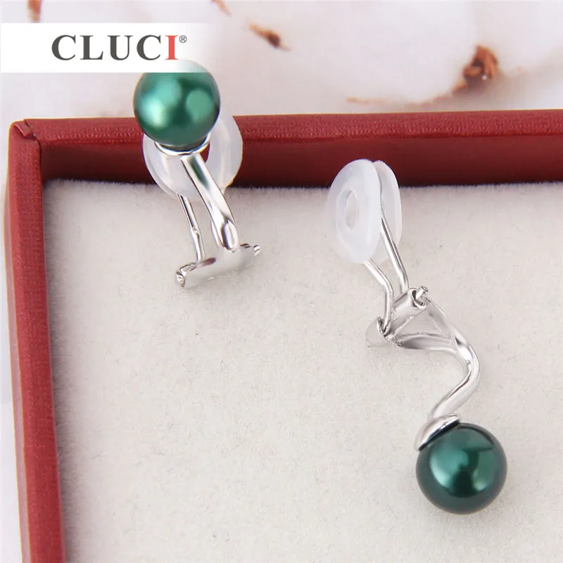 CLUCI роскошные 925 пробы серебряные серьги клипсы настройки для женщин жемчужные