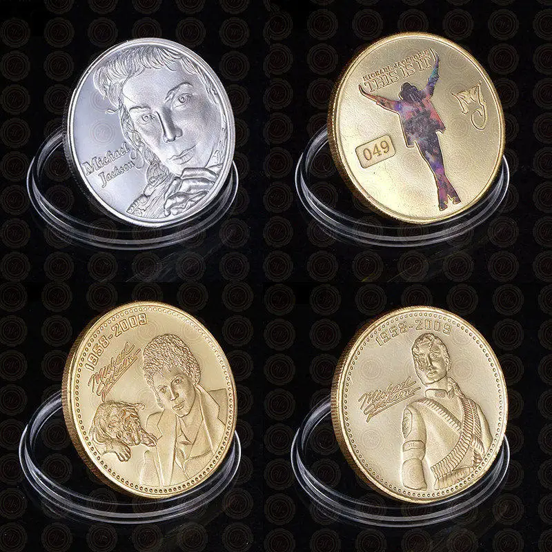 WR 4 шт мир Поп Король мира танец король Майкл Джексон золото юбилейные подарки