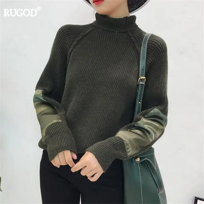 RUGOD 2020 с принтом в стиле милитари зимние кофты для женщин высоким плотно
