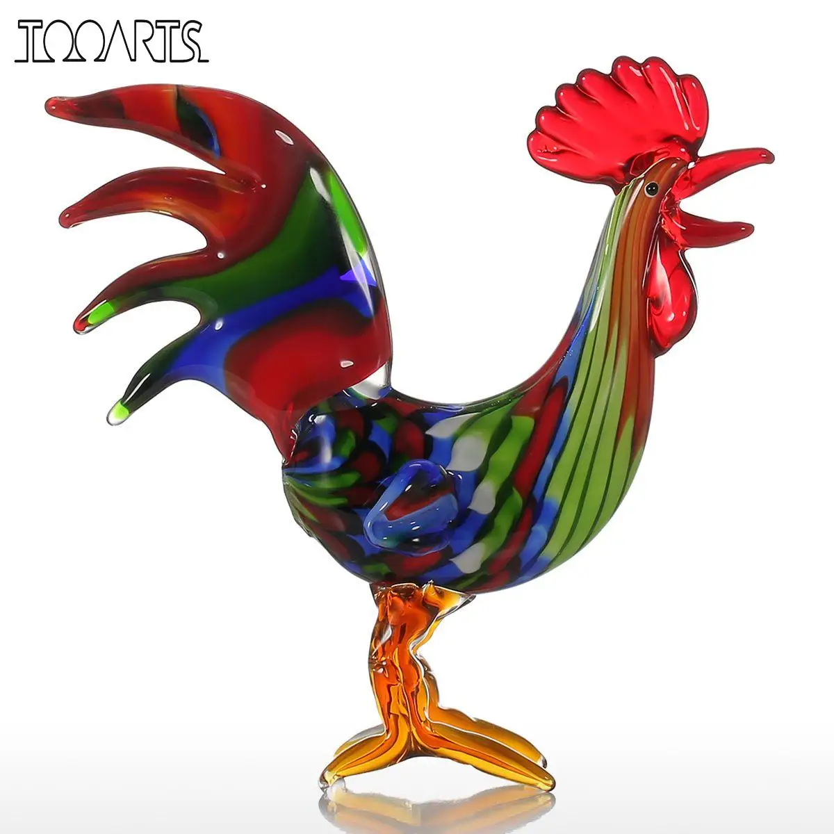 Красочный Петух Tooarts домашний декор животное орнамент подарок стеклянное