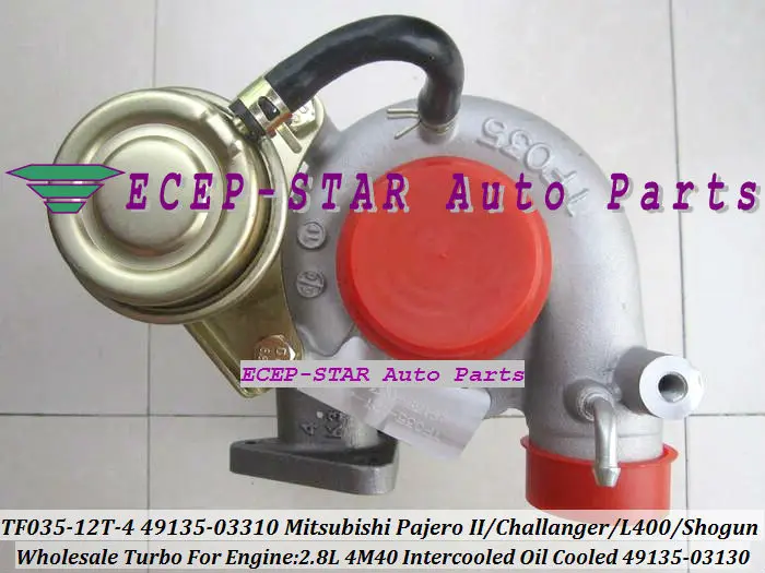 Турбо для mitsubishi Pajero Shogun Canter Challanger Delica L400 4M40 2.8L с масляным охлаждением TF035 49135 03310