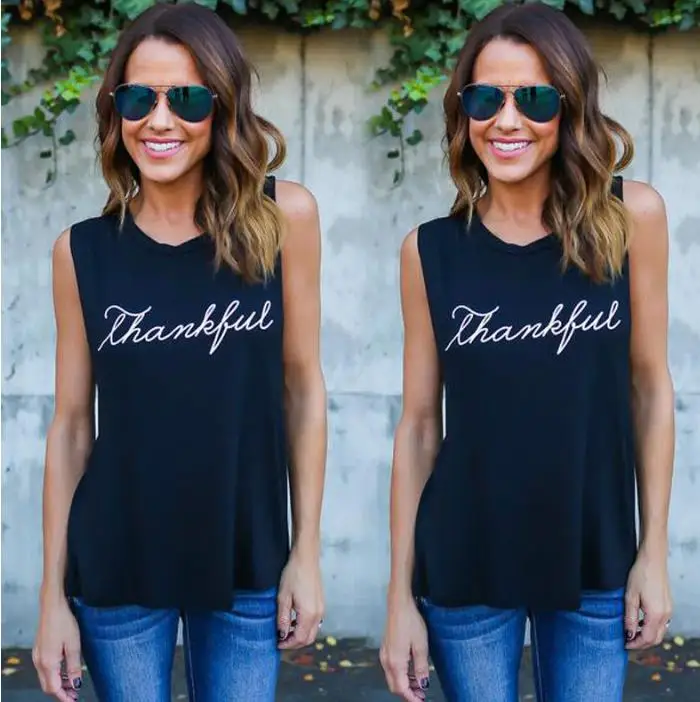 Женская шифоновая футболка без рукавов с круглым вырезом и надписью 2019|Футболки|