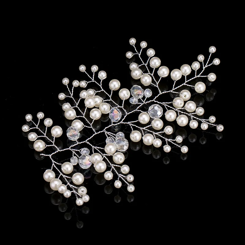 Wedding Bride Hairbands Hair Accessories White Pearl Crystal Bridal Headbands Headwear Women Party Prom Pieces Jewelry | Украшения и