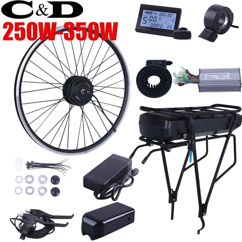 250W 350W 36V 48V 52V комплект для переоборудования электрического велосипеда, фара для электровелосипеда в комплект XF07 XF08 10AH 20AH 30AH литий-переноска для аккумулятора на багажник MXUS