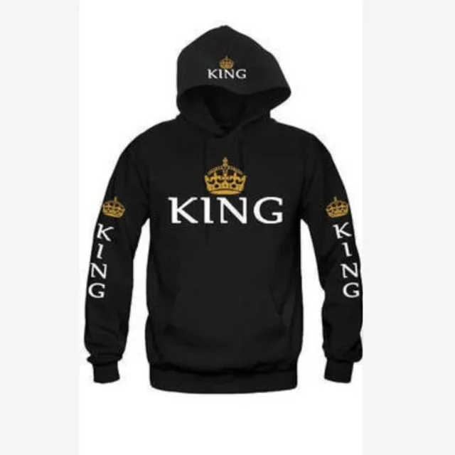 BKLD 2018 Autumn 3Colors King Queen Printed Hoodies Women Men Sweatshirt Lovers couples hoodie Hooded sweatshirt Casual Pullover | Женская