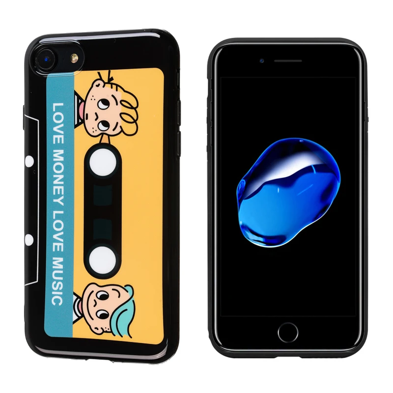 Роскошный Глянцевый IMD Мягкий силиконовый чехол для Apple iPhone X XS Max XR 7 Plus 8 6S 6 черный