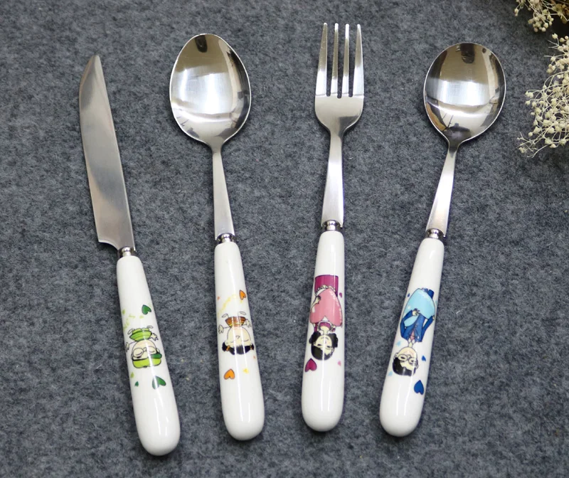 Акция! 4 шт./компл. костяная китайская керамическая ручка столовая посуда из