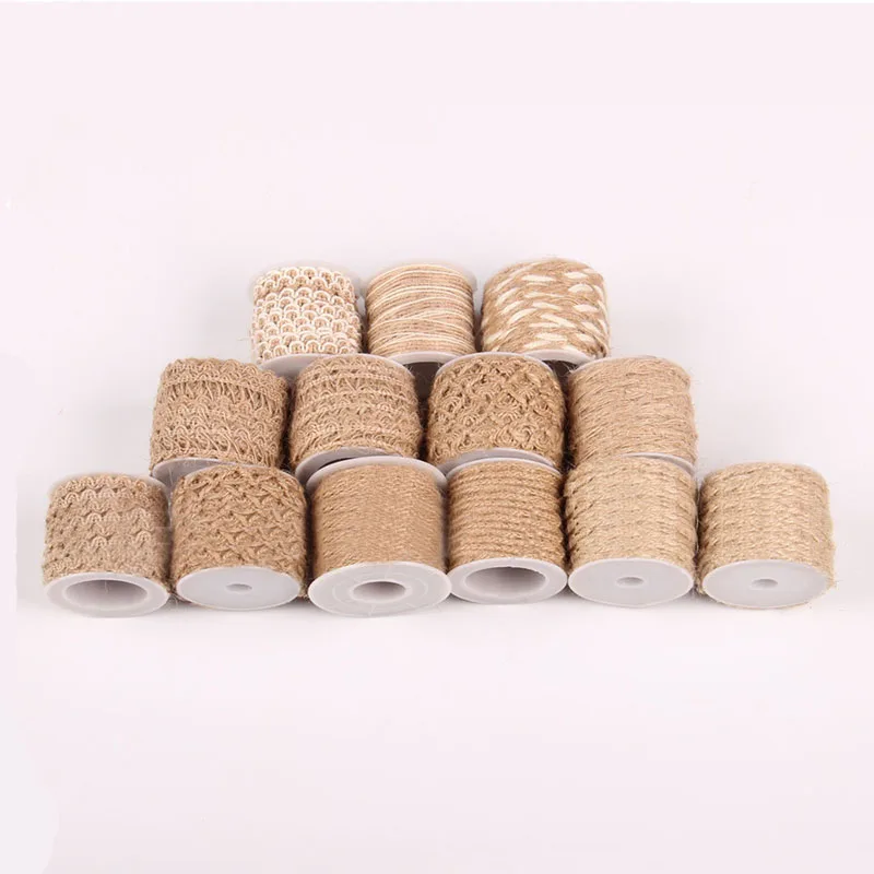 Джутовый шпагат 5 м рулон веревки из пеньковой в рустикальном стиле для упаковки