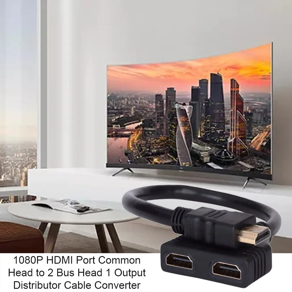 1 шт. HDMI 2 двойной порт Y разветвитель 1080P v1.4 штекер женский адаптер кабель в Выход