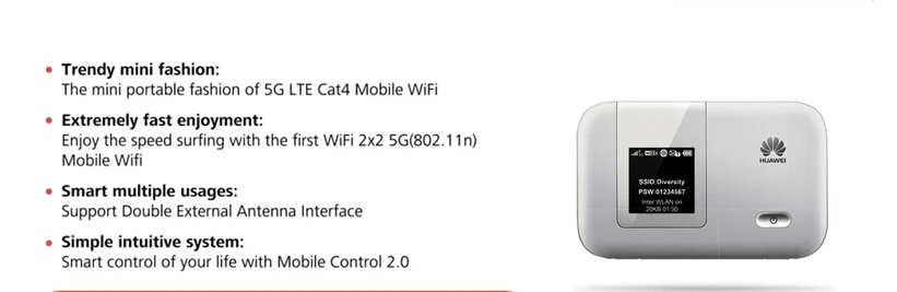 Huawei E5775 LTE FDD 1800/2100(Band1/Band3) МГц TDD 2300/2500/2600 (Band38/40/41) 3560 мАч батарея MiFi модем|modem huawei|modem