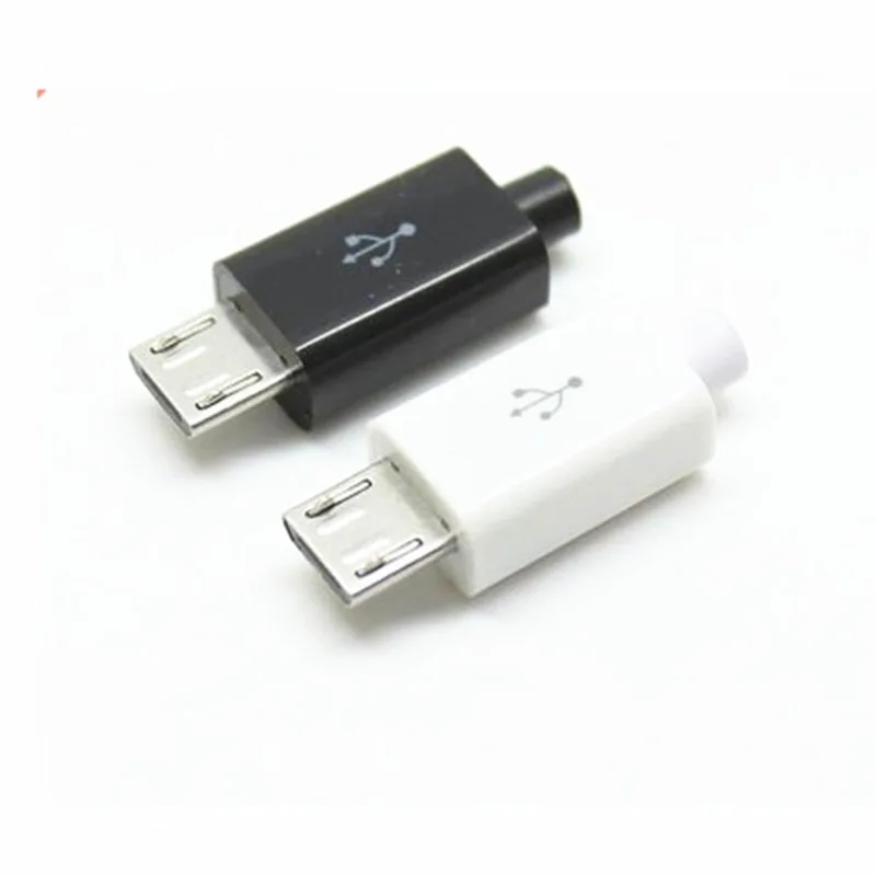 10 шт. Micro USB 5 контактный Штекерный разъем черный/белый для сварки данных OTG