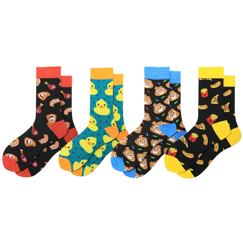 Trend Harajuku Stool Duck Chicken Leg Burger French Fries Happy Funny Socks