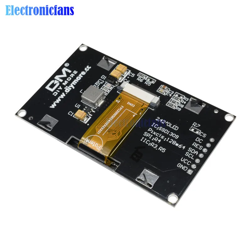 Diymore желтый 2,4" 2,42 дюймов ЖК-экран 128x64 OLED дисплей модуль IIC IEC SPI серийный 12864 OLED дисплей для C51 STM32 SPD0301