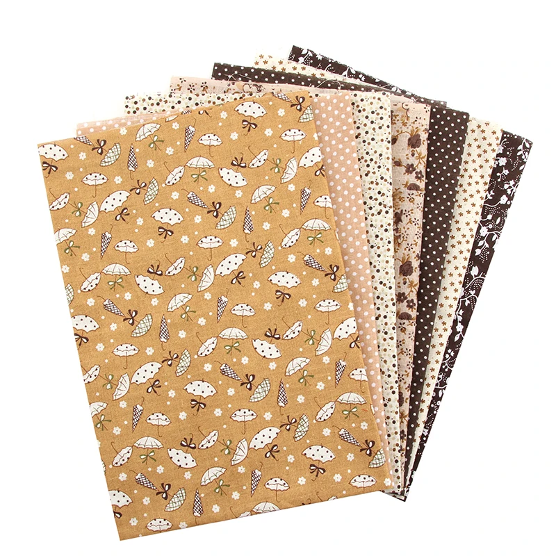 Кофе Цвет Цветочный Лоскутная плотная хлопок ткань швейный Текстиль Ткань для