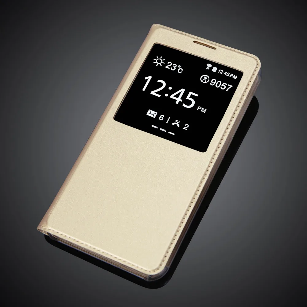 Роскошный чехол-книжка из искусственной кожи с окошком для Samsung Galaxy J7 Plus |
