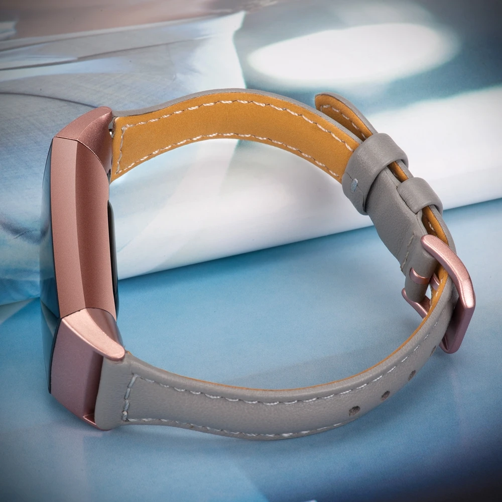 Toyouths замена ремешок для Fitbit Charge 3 полосы тонкие кожаные ремни Группа Смарт-часы для фитнеса для Fitbit заряд 3