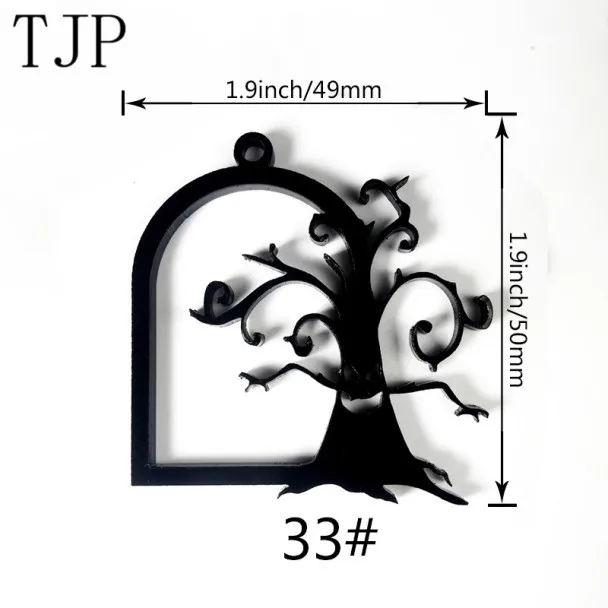 TJP 3 шт./партия, Сова, кролик, улитка, замок, ангел, акриловая рамка, подвеска, Золотой шарм, установка кабошона, установка, УФ смола, Шарм - Цвет: 33