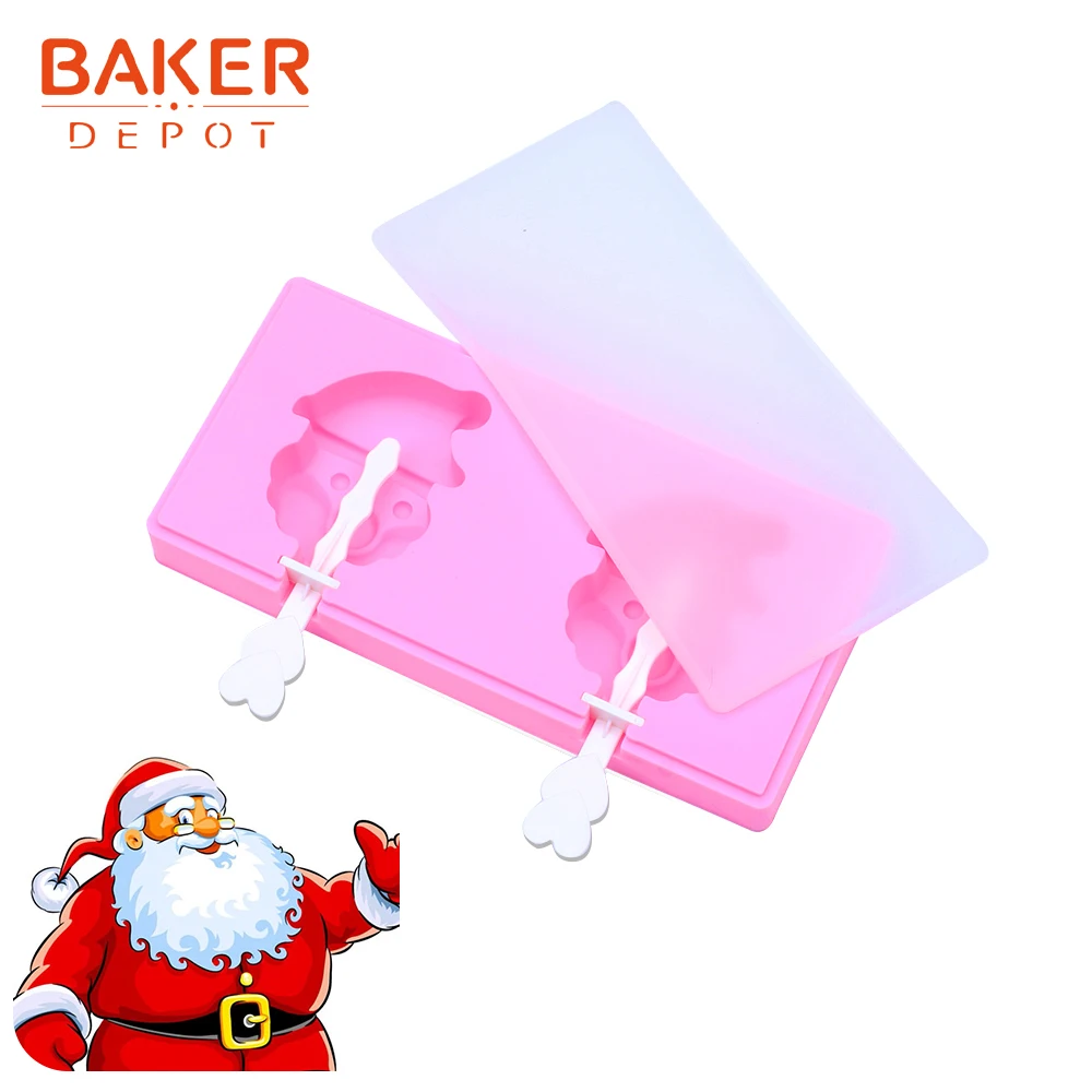 BAKER DEPOT силиконовая форма для мороженого Санта мороженое на палочке сделай сам