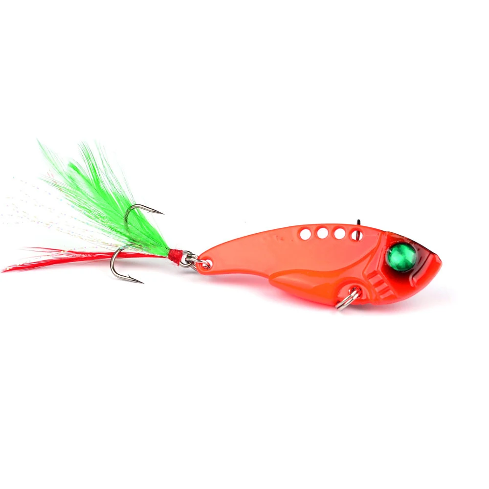 1PCS 11G 5.5CM Artificial bait metal sequins VIB lures 8 color green 3D eyes fishing | Спорт и развлечения