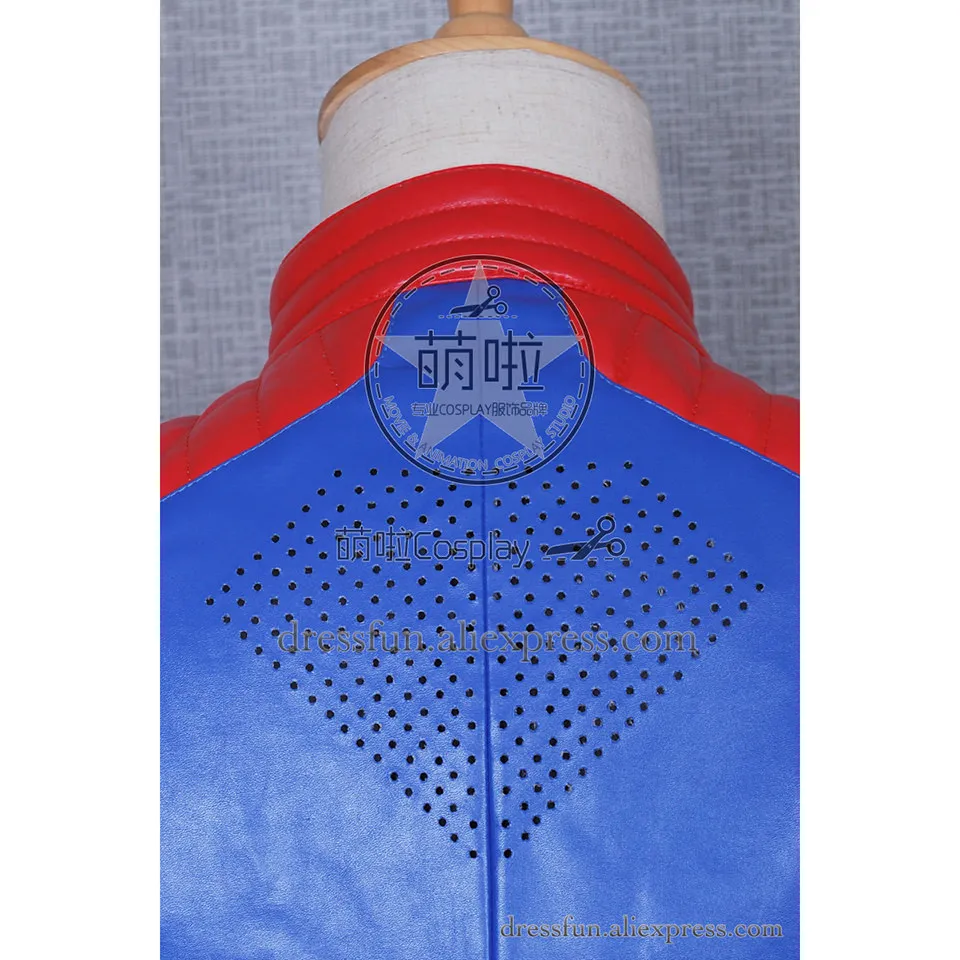 Костюм для косплея Супермена Кларка Кента куртка из искусственной кожи синего