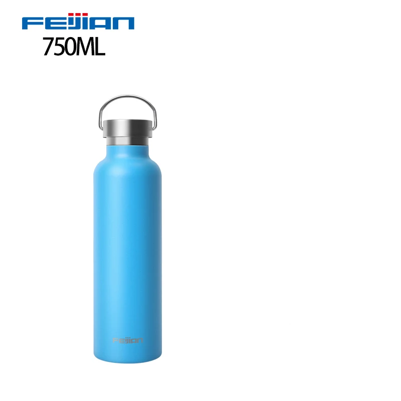 only bottle FEIJIAN Спортивная бутылка для воды из нержавеющей стали с двойными стенками, вакуумная изоляционная герметичная для путешествий, велоспорта, пеших прогулок, кемпинга - Цвет: only bottle