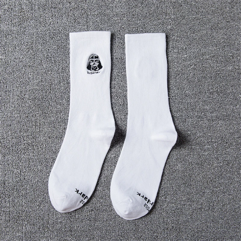 Moda sockmark, новые носки, мужские однотонные носки, длинные носки для скейтборда, носки в стиле хип-хоп, Meias, Звездные войны, с вышивкой, унисекс, Harajuku, Calcetines