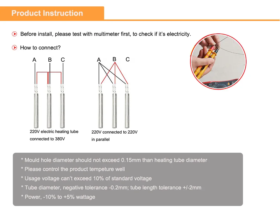 2 шт электрическая нагревательная трубка элемент 220V 20 мм трубки Диаметр картридж Подогрев сопротивления элемент Мощность 600/800/1000W