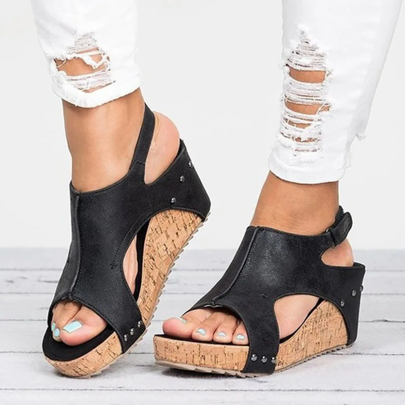 

Women Sandals Peep Toe Wedges Shoes With 7CM High Heels Women Shoes Summer Sexy Platform Sandals Female Wedge Sandalias Mujer