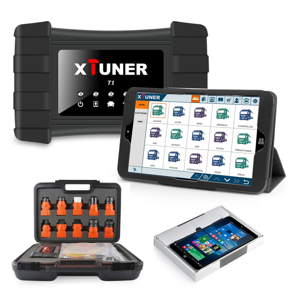Xtuner T1 сверхмощный грузовик сканер автомобильный диагностический инструмент ABS подушка безопасности DPF OBD2 сканер для Daf Man грузовик дизельный OBD сканер для автомобилей