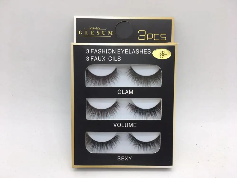 Glesum 3 пары/партия вида стилей 3D искусственным мехом норки Мягкие Накладные
