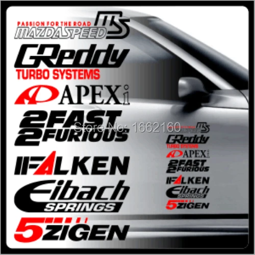 1 шт. Mazdaspeed 5 зиген 2 Fast Furious Сторона Двери Автомобиля Стикера 40x20 см QM0012BK |