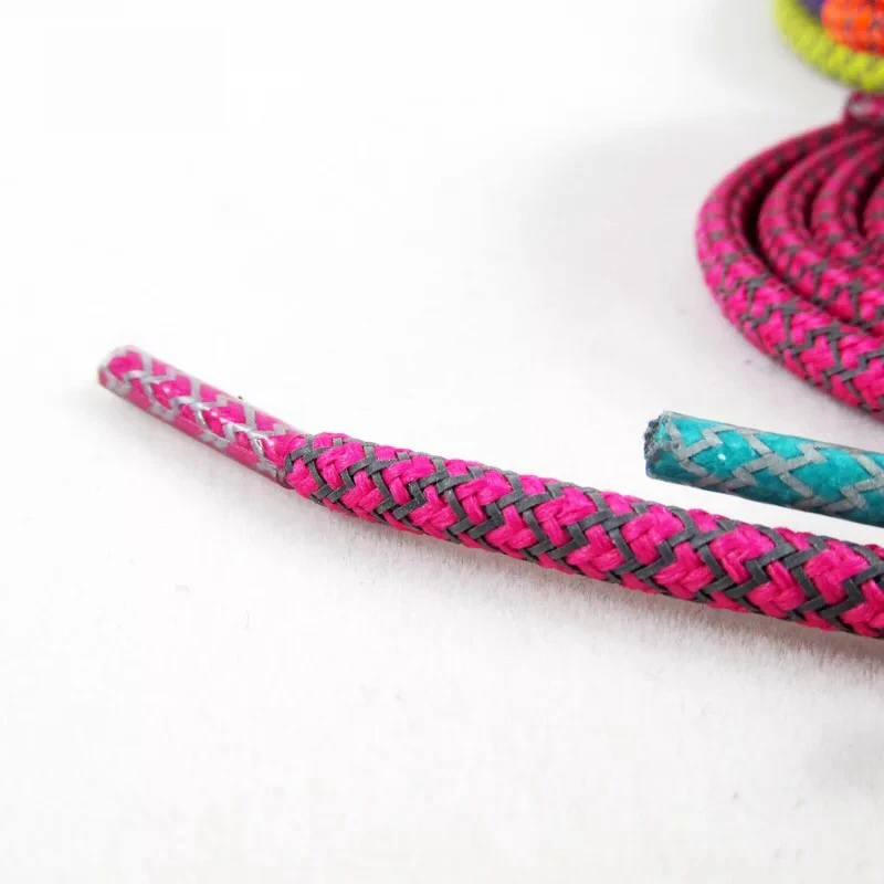 1 Pair Fluorescent Sneaker Shoestrings Sports lace Polyester Paisley Reflective Shoelaces Ronds Visible Safety Cordon Shoe Lace