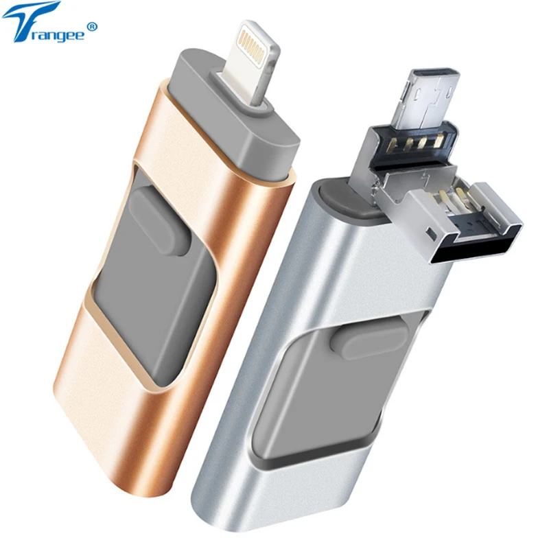 OTG USB флэш-накопитель для iPhone X/8/7/7 Plus/6/6s/5 ipad металлический HD карта памяти 16 ГБ 32 64 Гб