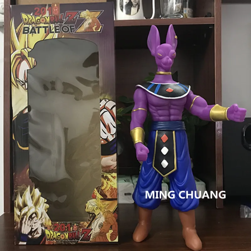 Фиолетовый 1" Dragon Ball Z боги разрушения Beerus со звуком с светодиодный свет Виниловая фигурка Коллекционная модель игрушки 40 см поле T74 - Цвет: Фиолетовый