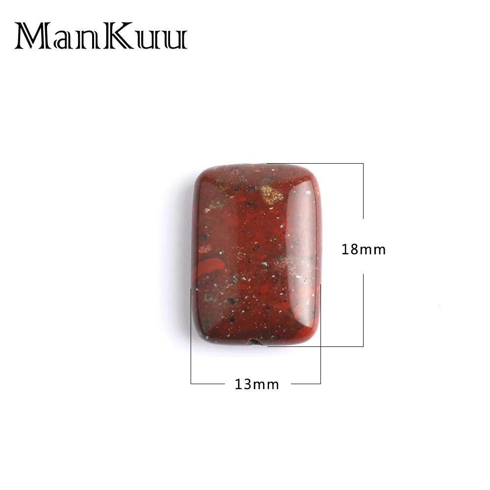 ManKuu 13*18 мм Прямоугольный коричневый красный камень бусина деревянный узор