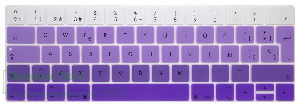 TouchBar ЕС Испания Испанский ультра тонкий чехол для клавиатуры нового MacBook Pro 13 15
