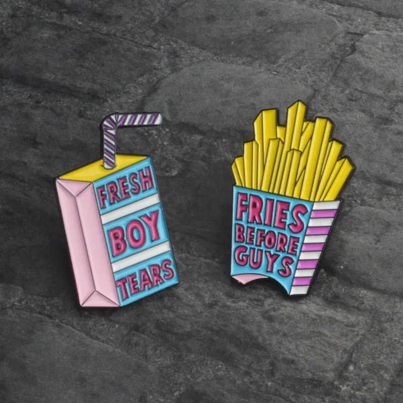 3 шт./компл. свежий мальчиков слёз надпись &quotFries Before Guys&quot B * h спрей брошь набор