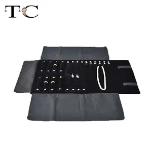 Бесплатная доставка, сумка-рулон для ювелирных изделий, дорожная Портативная сумка, складная сумка для хранения сережек, колец, педант, ожерелий, браслетов